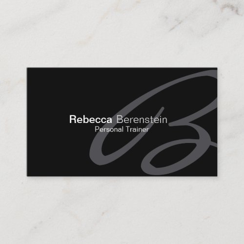 Personal Trainer Business Card Fancy Monogram