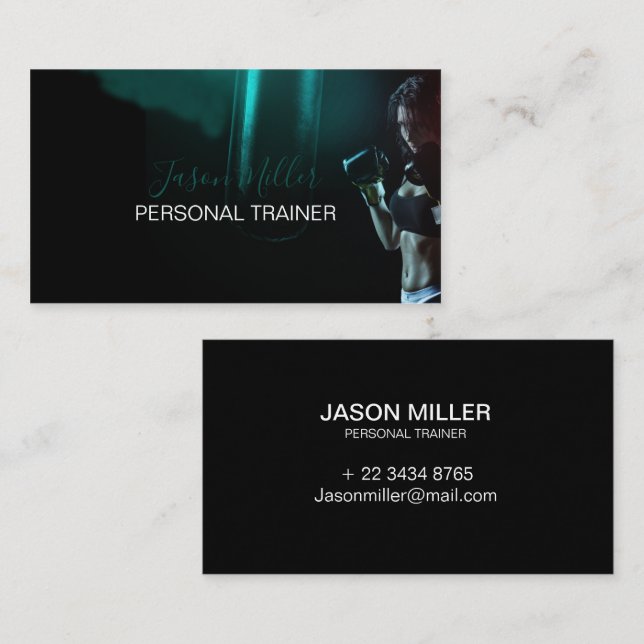 Personal Trainer Business Card || Fitness (Front/Back)