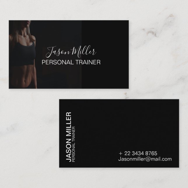 Personal Trainer Business Card || Fitness (Front/Back)