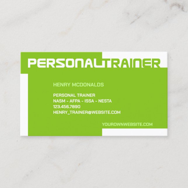 Personal Trainer Business Card Template (Front)