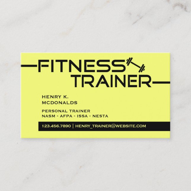 Personal Trainer Business Card Template (Front)