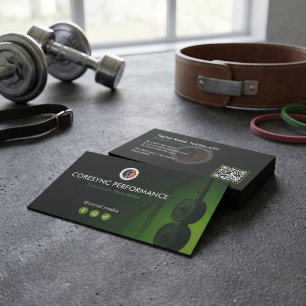 Personal Trainer Business Elegant Black Card