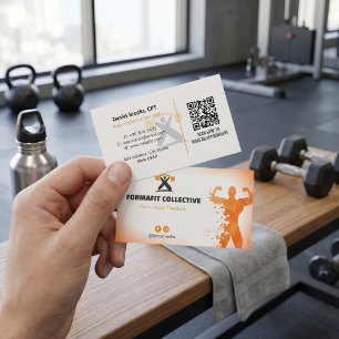 Personal Trainer Business   Orange White Card