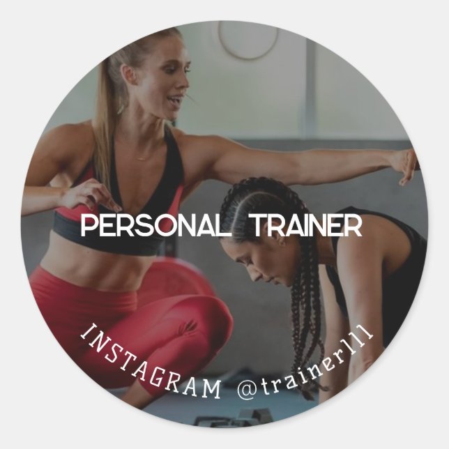 Personal trainer classic round sticker (Front)