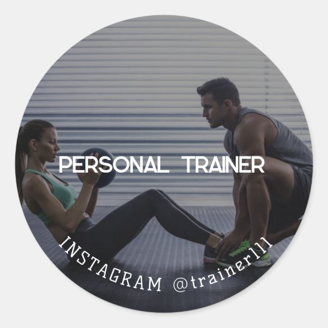 Personal trainer classic round sticker (Front)