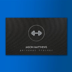 Personal Trainer Dumbbell Black Business Card