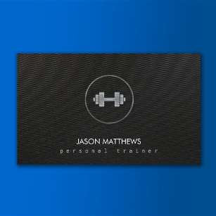  Personal Trainer Dumbbell Black Business Card
