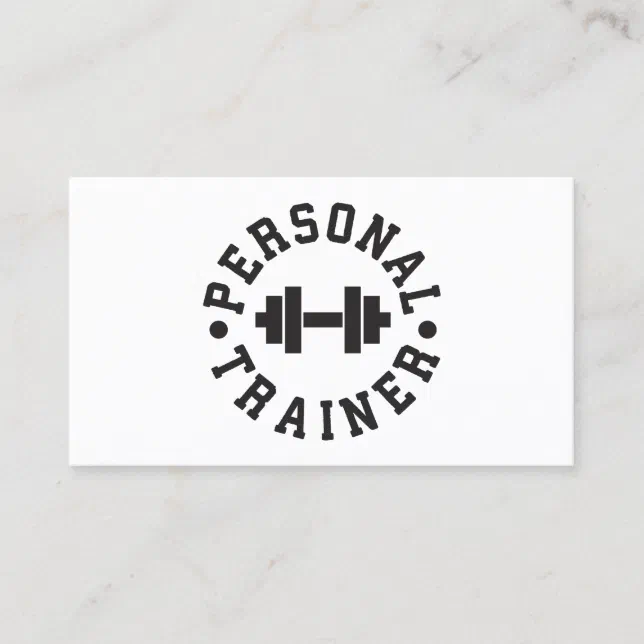 Personal Trainer - Dumbbell Logo - Custom Business Card | Zazzle