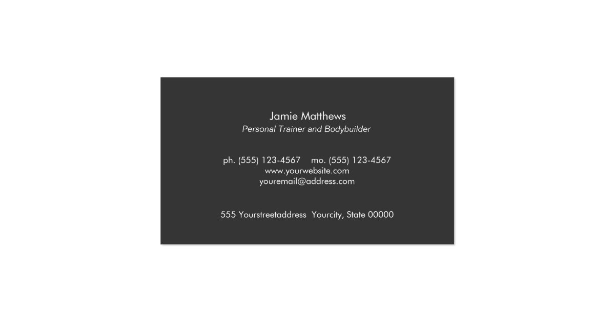 Personal Trainer Dumbbell Logo Fitness Instructor Business Card | Zazzle