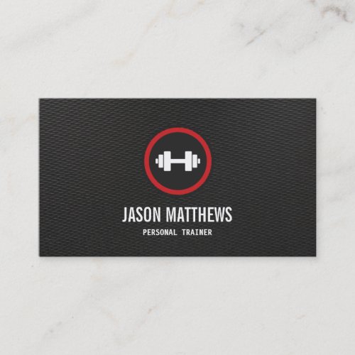 Personal Trainer Dumbbell Logo Fitness Instructor Business Card