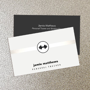 Personal Trainer Dumbbell Logo Fitness Instructor Business Card