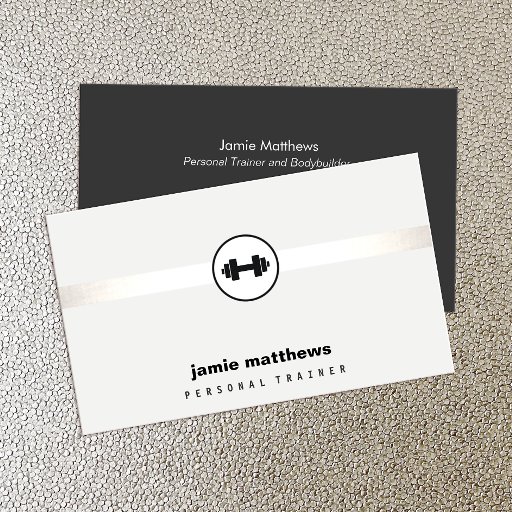 Customizable Personal Trainer Dumbbell Logo Fitness Instructor Business Card