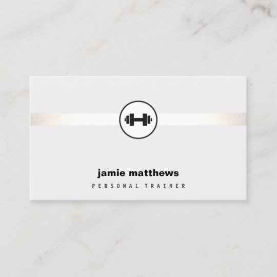 Personal Trainer Dumbbell Logo Fitness Instructor Business Card