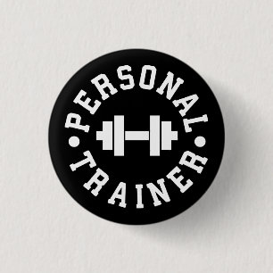 Personal Trainer - Dumbbell Logo - Workout Gym Button