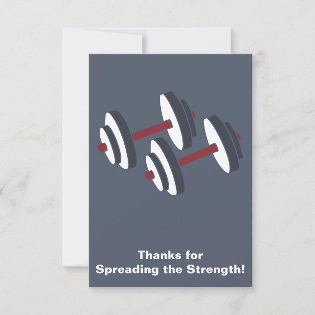 Personal Trainer Dumbbell Referral Thank You Note Card (Front)