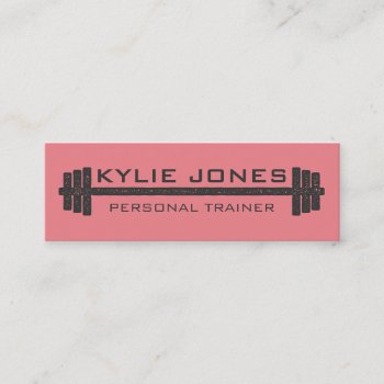 Personal Trainer Fitness Barbell Weight Mini Business Card by INAVstudio at Zazzle