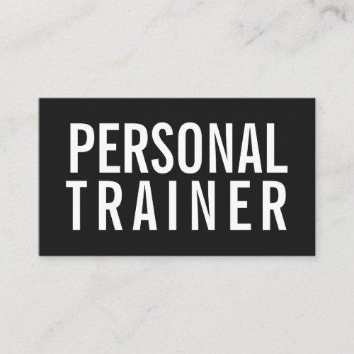 Personal trainer fitness black and white modern business card