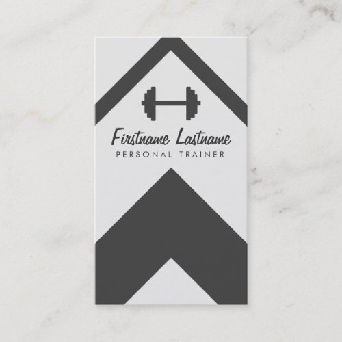 Personal Trainer  Fitness Black  White Business Card