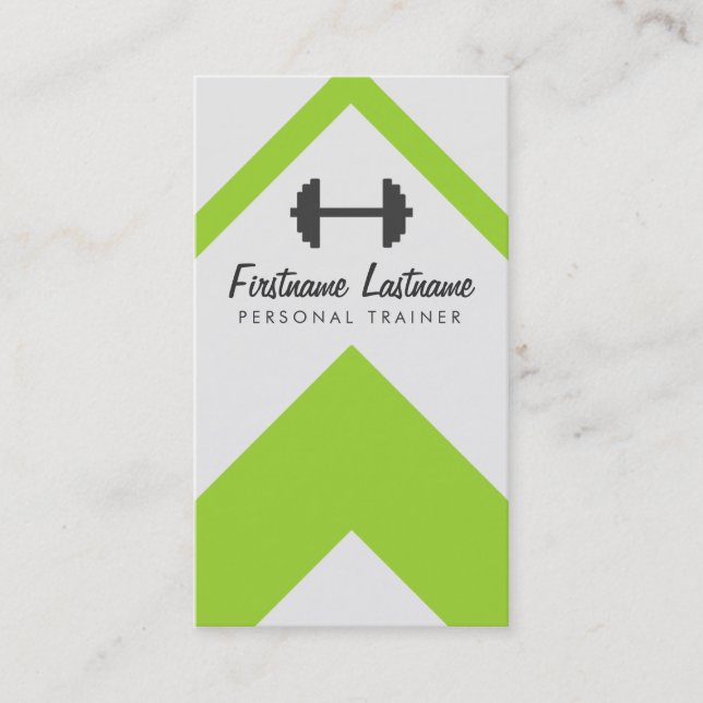 Personal Trainer & Fitness Bright & Bold Business Card (Front)