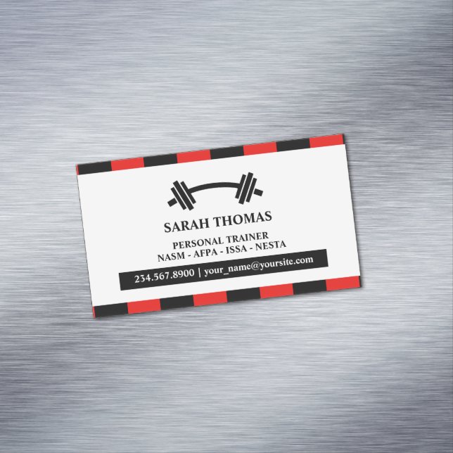 Personal Trainer Fitness Business Card Magnet (In Situ)
