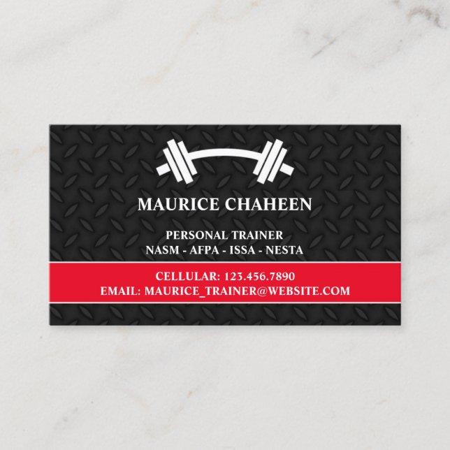 Personal Trainer Fitness Business Card Template (Front)