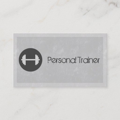 Customizable Personal Trainer Fitness Business Cards in Grey