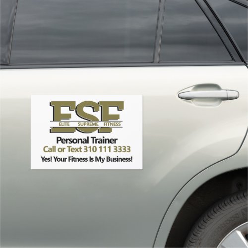 Personal Trainer Fitness Business Monogram Logo Car Magnet