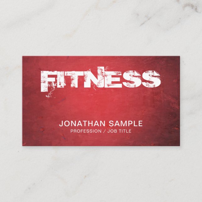 Personal Trainer Fitness Coach Design Modern Plain Business Card (Front)