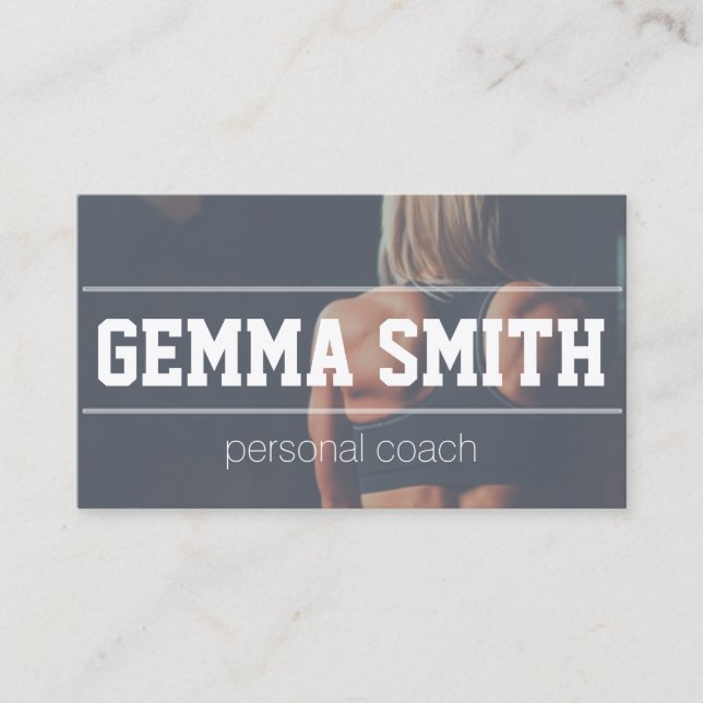 personal trainer fitness coach gym instructor business card (Front)