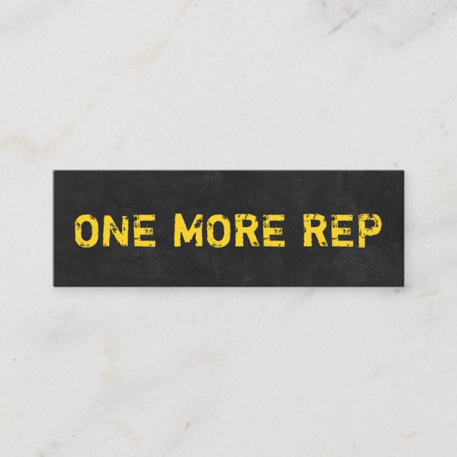 Personal trainer fitness coach modern black grunge mini business card (Front)