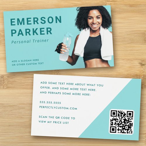 Personal trainer fitness coach photo business card