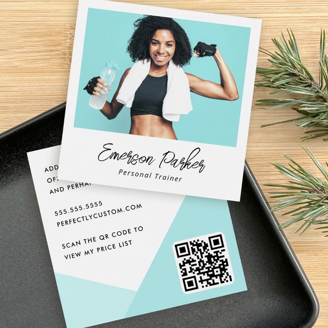 Personal trainer fitness coach photo business card (Creator Uploaded)