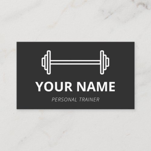 Personal Trainer Fitness Coach White Dumbbell Cool Business Card