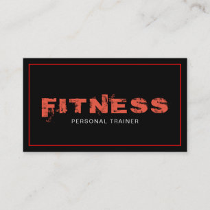 Personal Trainer Fitness Elegant Modern Plain Business Card