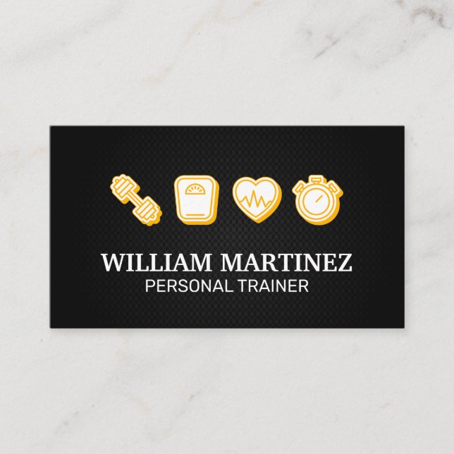 Personal Trainer | Fitness Icons Business Card (Front)