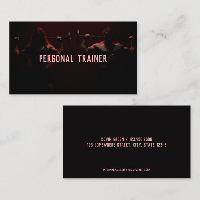 Personal Trainer Fitness Instructor Business Card (Front/Back)