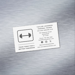 Personal Trainer Fitness Instructor Social Media Business Card Magnet