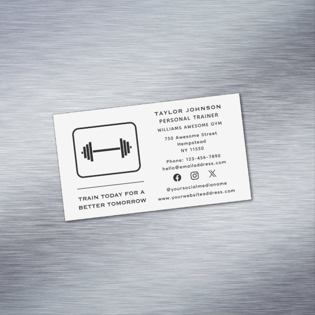 Personal Trainer Fitness Instructor Social Media Business Card Magnet (In Situ)