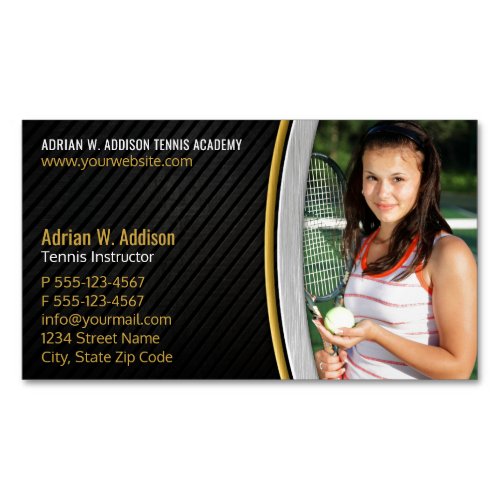 Personal Trainer Fitness Instructor Tennis Coach Magnetic Business Card