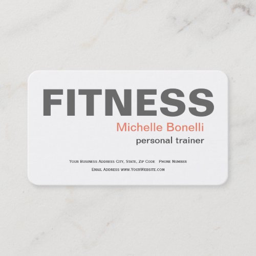 Personal Trainer Fitness Modern Elegant Business Card