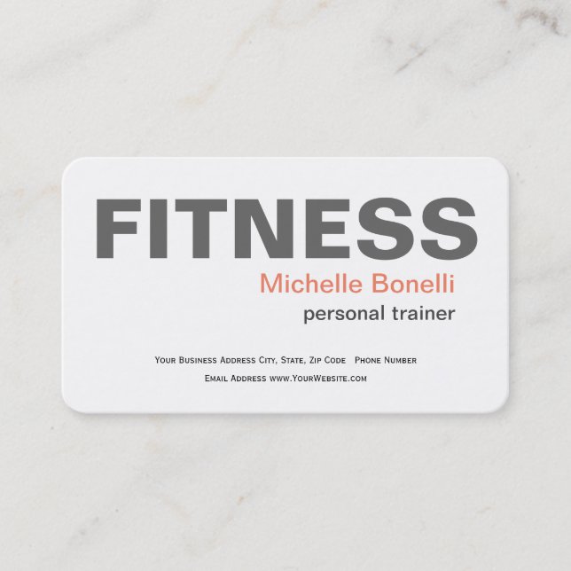 Personal Trainer Fitness Modern Elegant Business Card (Front)