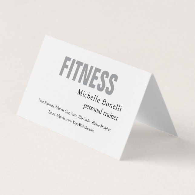 Personal Trainer Fitness Modern Elegant  Business Card (Front)