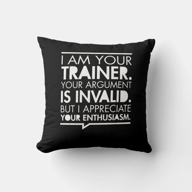 Personal Trainer Fitness Motivation Throw Pillow (Front)
