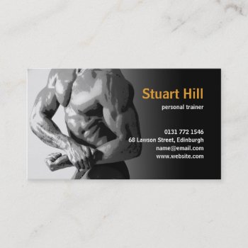 Personal Trainer & Fitness Muscle Flex Business Card by claire_shearer at Zazzle