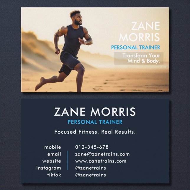 Personal Trainer Fitness Photo  Business Card (Creator Uploaded)