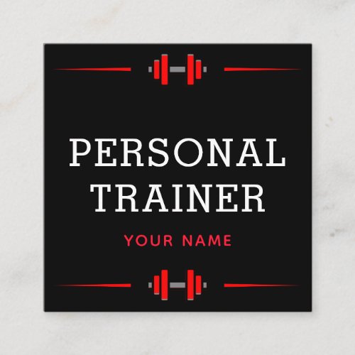 Personal Trainer Fitness Professional Social Media Square Business Card