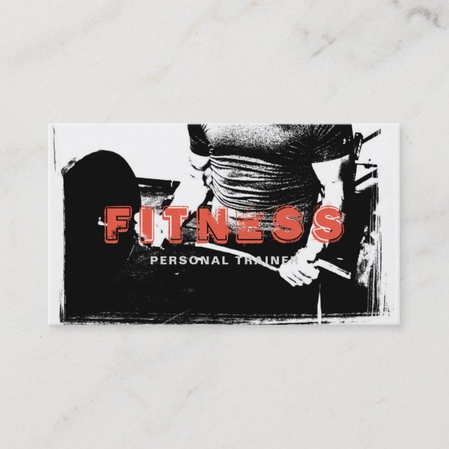 Personal Trainer Fitness Sport Coach Elegant Business Card (Front)