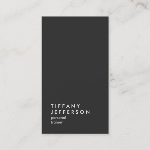 Personal Trainer Fitness Sport Coach Vertical Grey Business Card