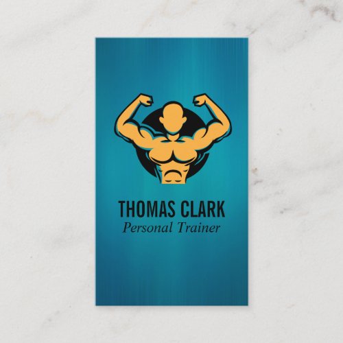 Personal Trainer  Flexing Logo  Body Builder Appointment Card