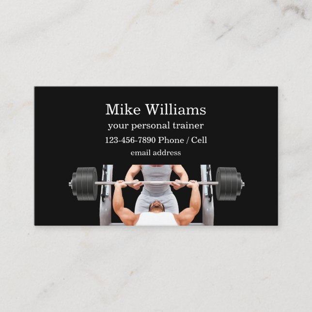 Personal Trainer Glossy Business Cards (Front)
